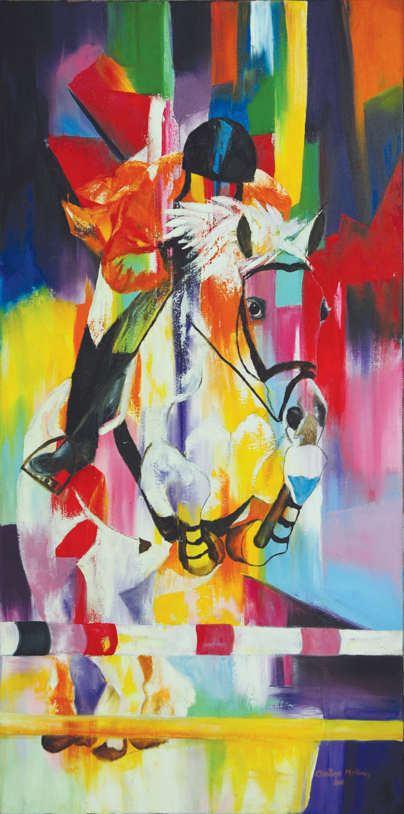 Abstract painting of a horse
